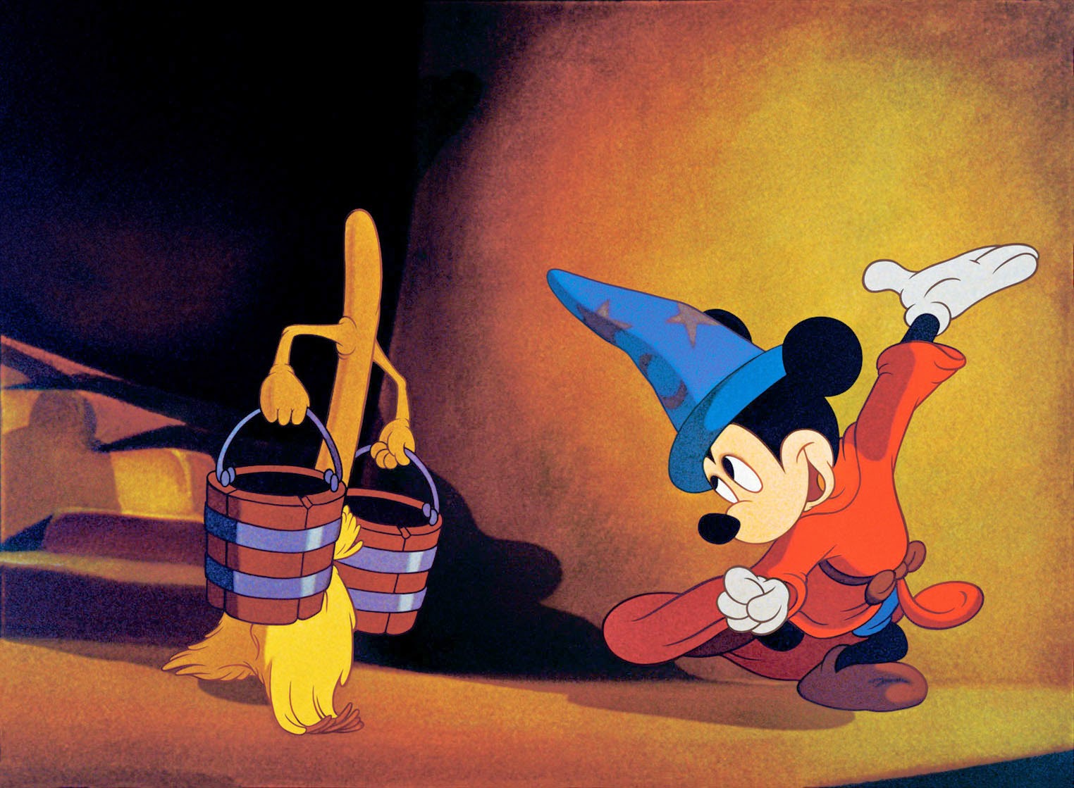 Escobas que barren solas - El aprendiz de brujo